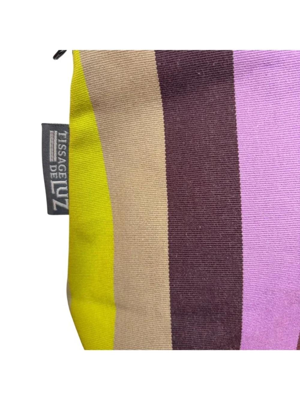 Tissage De Luz Striped Cosmetic Pouch Clutch Multicolor Rainbow Made In France